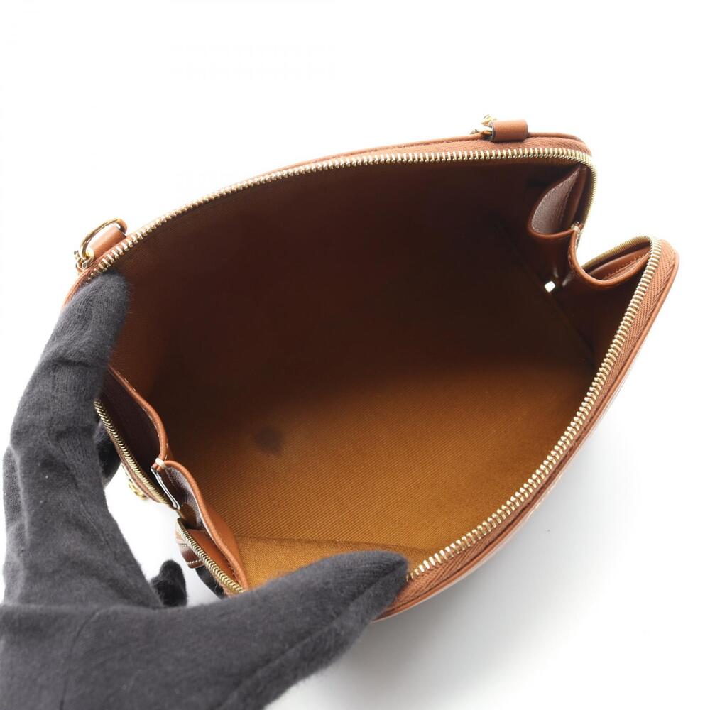 Celine Triomphe Shoulder Bag Canvas Leather Black Brown - Picture 3 of 6
